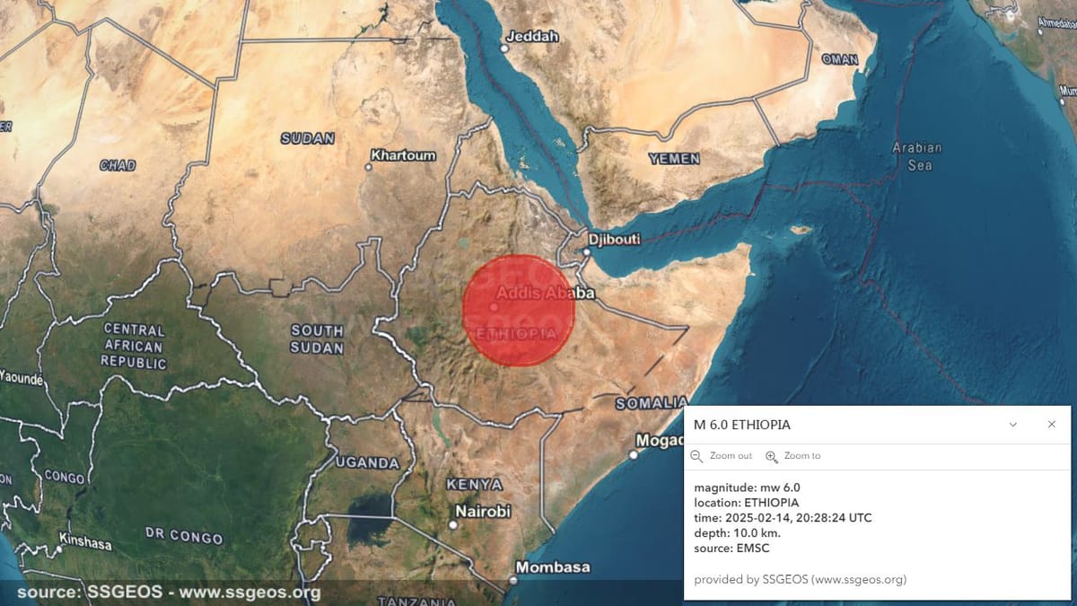 Strongest Earthquake in Ethiopia Since Swarm Begins Shakes Region
